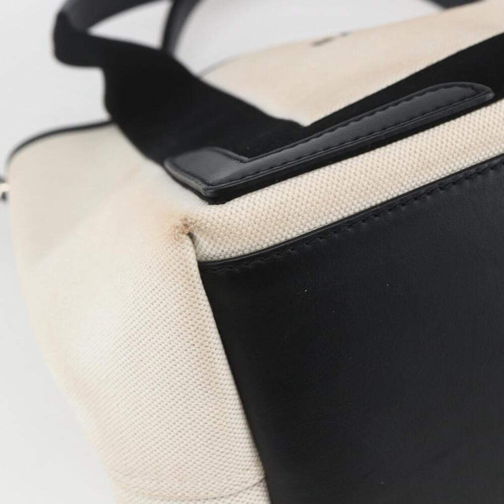 BALENCIAGA Navy kabas M Hand Bag Canvas White Black Silver 339933 Auth BA9416 - Picture 14 of 16